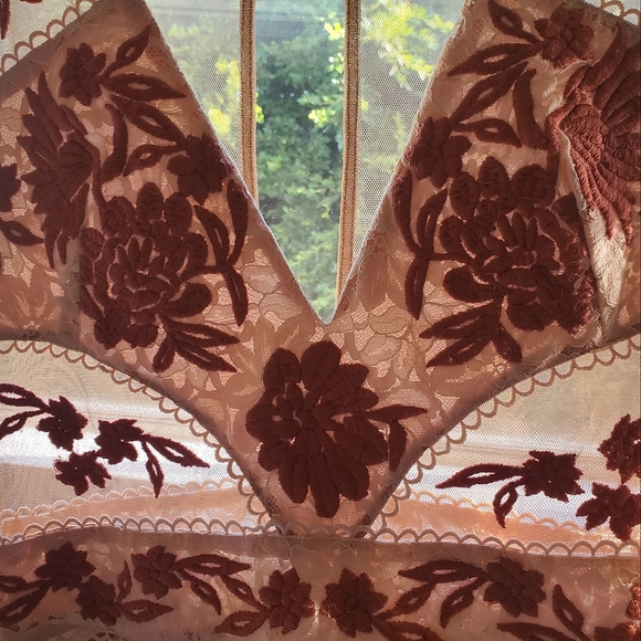 For Love and Lemons Matador tulle lace floral mini dress sexy cocktail event L - Picture 9 of 12